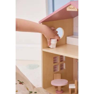 VIGA TOYS VIGA PolarB Duży Drewniany Domek dla Lalek 17 el. | Pan Piksel