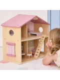 VIGA TOYS VIGA PolarB Duży Drewniany Domek dla Lalek 17 el. | Pan Piksel