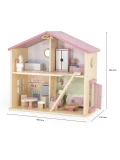 VIGA TOYS VIGA PolarB Duży Drewniany Domek dla Lalek 17 el. | Pan Piksel