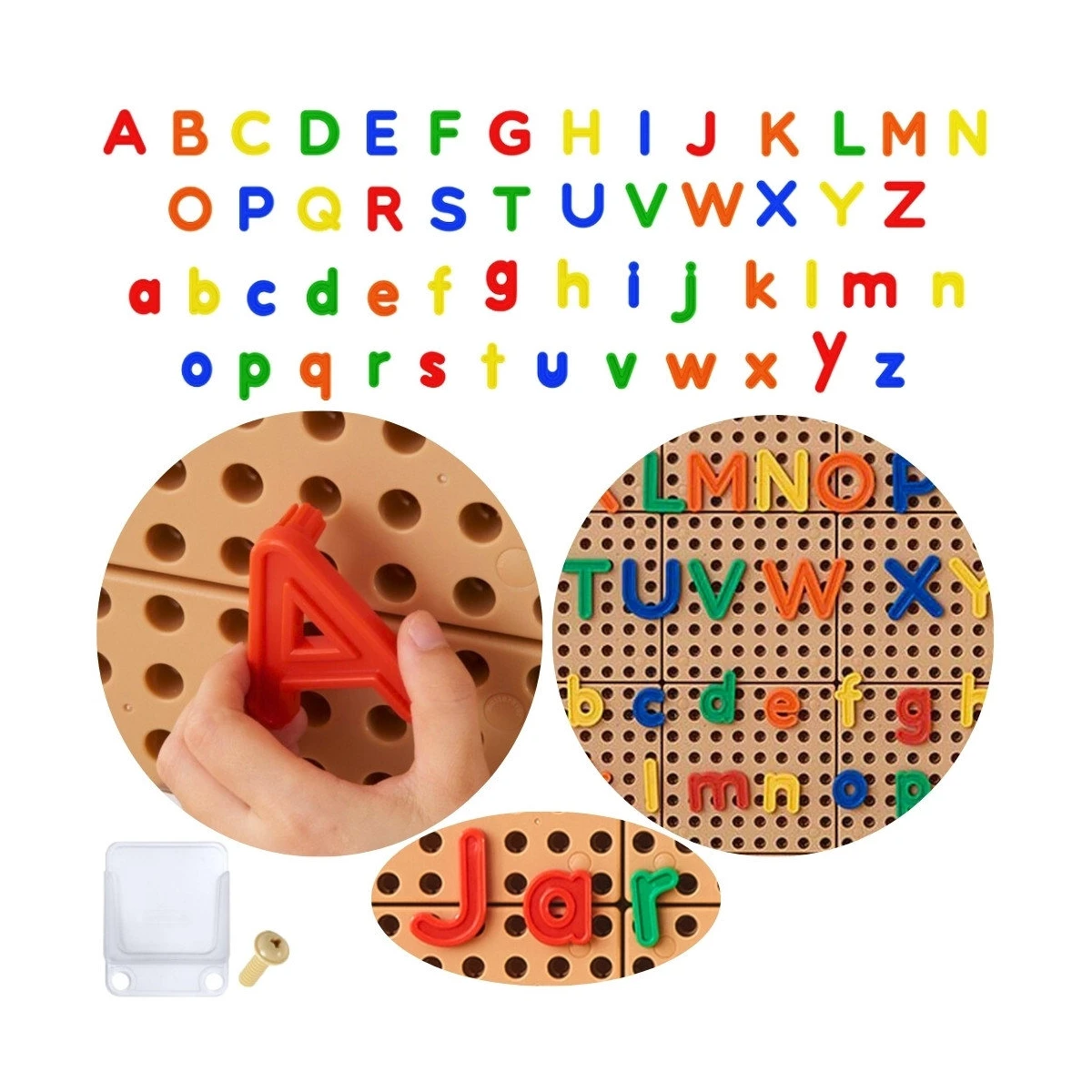 MASTERKIDZ Alfabet Zestaw Liter (Dużych i Małych) do Paneli Ściennych STEM 122 el. | Pan Piksel