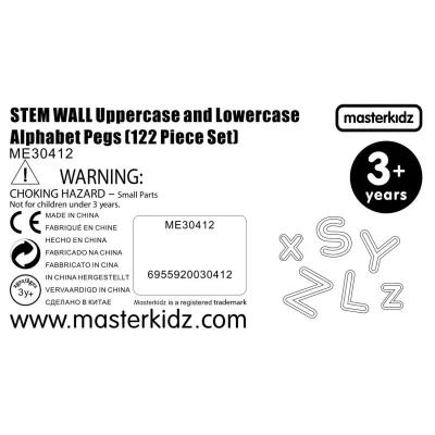 MASTERKIDZ Alfabet Zestaw Liter (Dużych i Małych) do Paneli Ściennych STEM 122 el. | Pan Piksel