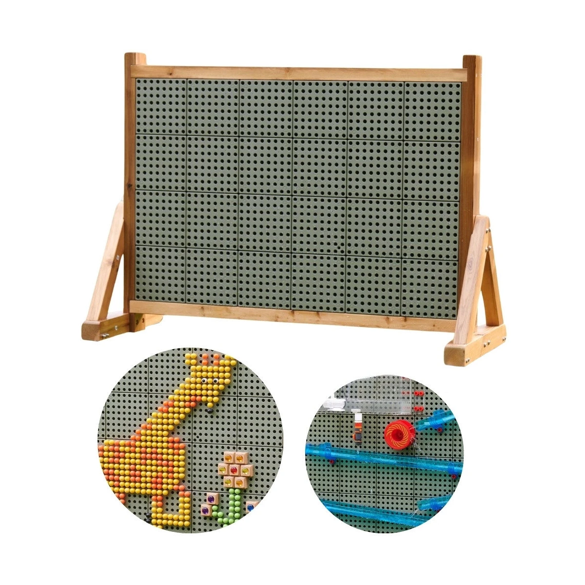 MASTERKIDZ Drewniana Ściana Tablica XXL Naukowa Kreatywna STEM WALL Outdoor | Pan Piksel