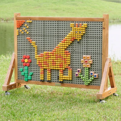 MASTERKIDZ Drewniana Ściana Tablica XXL Naukowa Kreatywna STEM WALL Outdoor | Pan Piksel