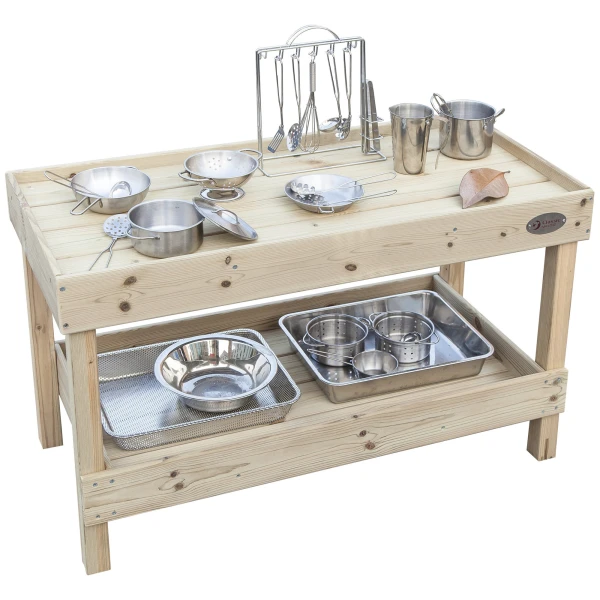 CLASSIC WORLD EDU Drewniany Blat Kuchenny Szafka na Akcesoria Kuchenne Plac Zabaw | Pan Piksel