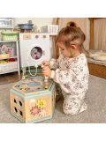 TOOKY TOY Interaktywny Drewniany Sześciokąt Montessori Otwierane Pudełko | Pan Piksel