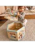 TOOKY TOY Interaktywny Drewniany Sześciokąt Montessori Otwierane Pudełko | Pan Piksel