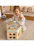 TOOKY TOY Interaktywny Drewniany Sześciokąt Montessori Otwierane Pudełko | Pan Piksel