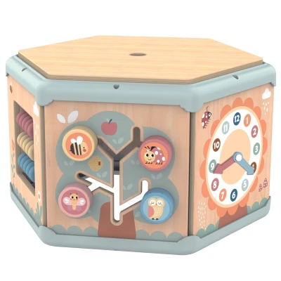 TOOKY TOY Interaktywny Drewniany Sześciokąt Montessori Otwierane Pudełko | Pan Piksel