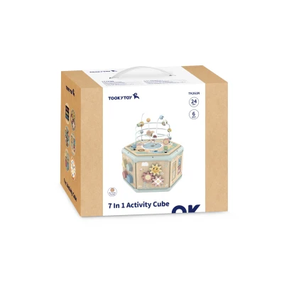 TOOKY TOY Interaktywny Drewniany Sześciokąt Montessori Otwierane Pudełko | Pan Piksel