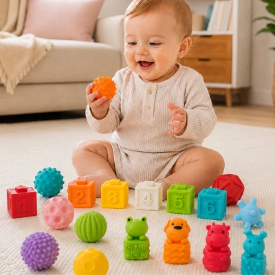 WOOPIE BABY Sensory Puzzles Squeeze Puzzle Sound Learning to Count 20 el. | Pan Piksel