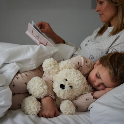Warmies Cream Curly Bear | Kremowy Miś | Pan Piksel