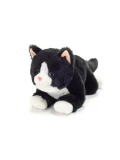 TEDDY HERMANN Kot Czarno-biały wiotki 30 cm maskotka dla dzieci | Pan Piksel