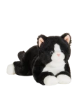 TEDDY HERMANN Kot Czarno-biały wiotki 30 cm maskotka dla dzieci | Pan Piksel