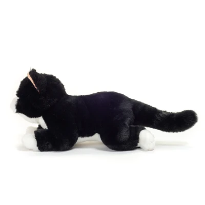 TEDDY HERMANN Kot Czarno-biały wiotki 30 cm maskotka dla dzieci | Pan Piksel
