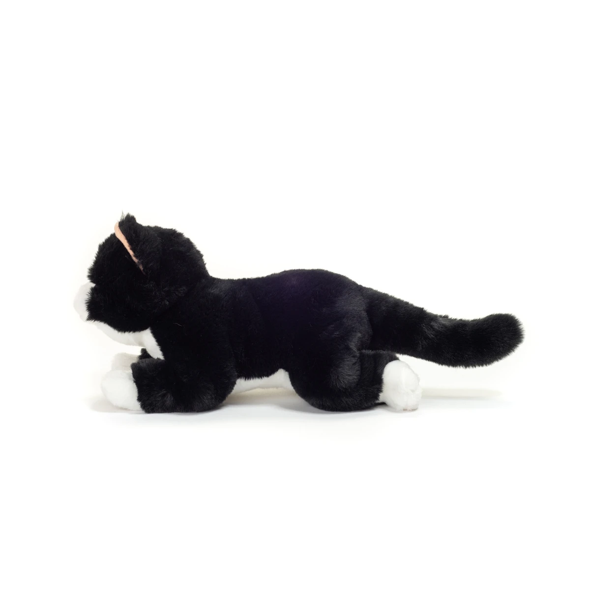 TEDDY HERMANN Kot Czarno-biały wiotki 30 cm maskotka dla dzieci | Pan Piksel