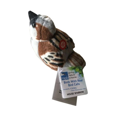 WILD REPUBLIC Wróbel maskotka ptaszek z dźwiękiem 13 cm RSPB | Pan Piksel