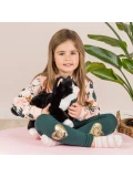 TEDDY HERMANN Kot Czarno-biały wiotki 30 cm maskotka dla dzieci | Pan Piksel