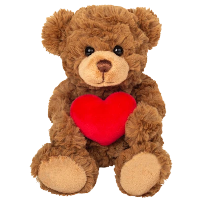 TEDDY HERMANN Maskotka miś pluszowy 20 cm z dużym serduszkiem | Pan Piksel