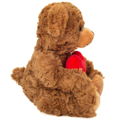 TEDDY HERMANN Maskotka miś pluszowy 20 cm z dużym serduszkiem | Pan Piksel