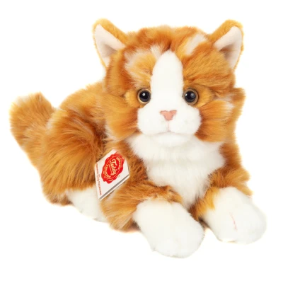 TEDDY HERMANN Kot Rudy Pręgowany leżący 20 cm maskotka dla dzieci | Pan Piksel