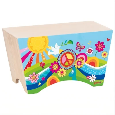 GOKI Bęben drewniany Cajon instrument muzyczny dla dzieci | Pan Piksel