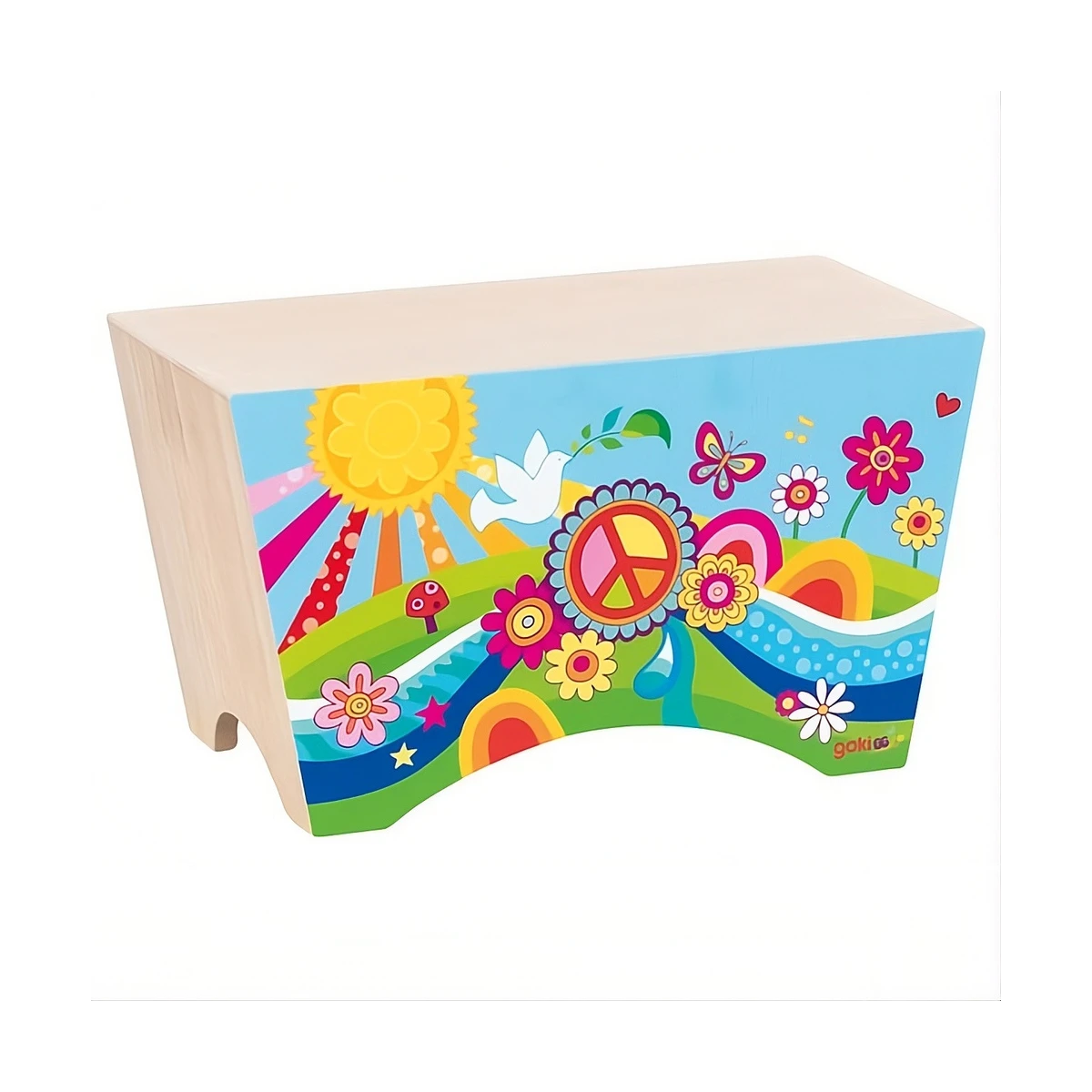 GOKI Bęben drewniany Cajon instrument muzyczny dla dzieci | Pan Piksel