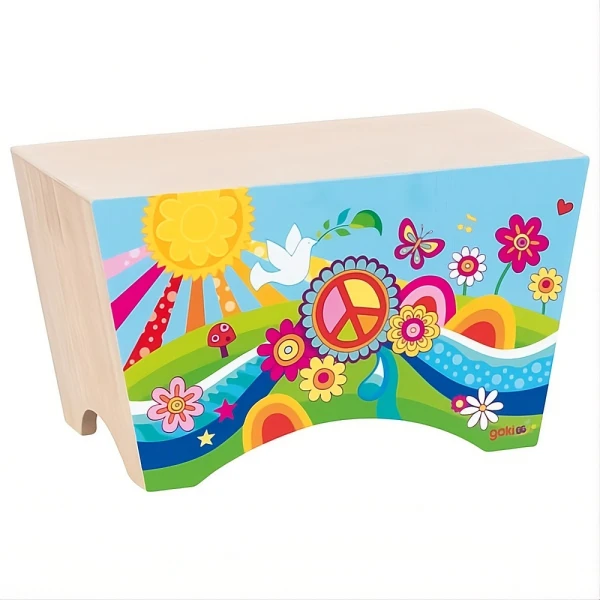 GOKI Bęben drewniany Cajon instrument muzyczny dla dzieci | Pan Piksel