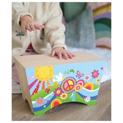 GOKI Bęben drewniany Cajon instrument muzyczny dla dzieci | Pan Piksel