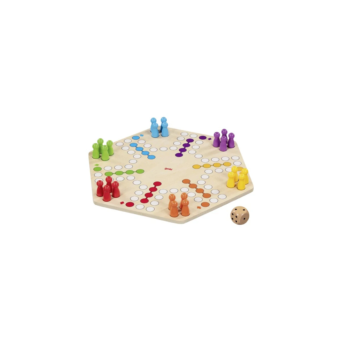 GOKI Ludo drewniana gra planszowa chińczyk | Pan Piksel