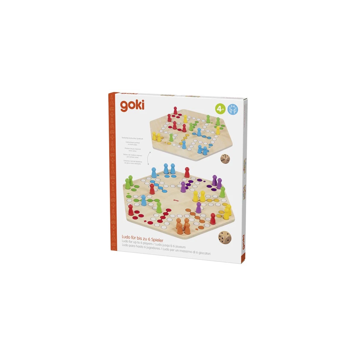 GOKI Ludo drewniana gra planszowa chińczyk | Pan Piksel