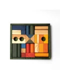 WOODEN STORY Drewniane Klocki w Zielonej Skrzynce – Kolorowe 30 Elementów | Pan Piksel
