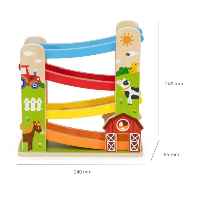 Viga 44844 Drewniana Zjeżdżalnia Samochodowa Farma | Pan Piksel