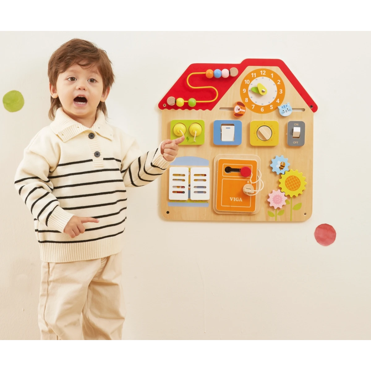 Viga 44823 Drewniana Tablica Manipulacyjna Domek Odkrywania i Nauki | Pan Piksel