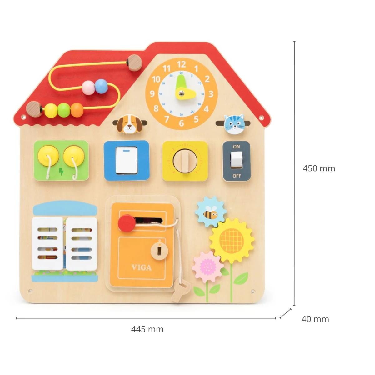 Viga 44823 Drewniana Tablica Manipulacyjna Domek Odkrywania i Nauki | Pan Piksel