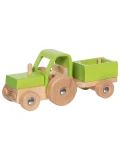 GOKI Drewniany Traktor z przyczepą