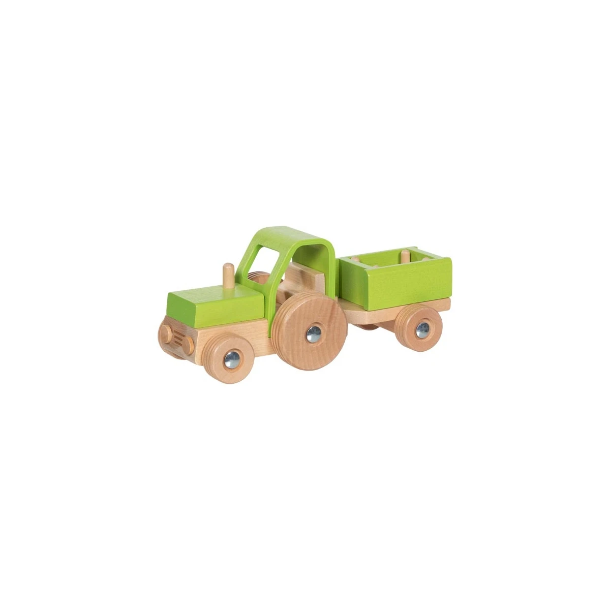 GOKI Drewniany Traktor z przyczepą