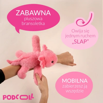 DOUDOU ET COMPAGNIE DOUDOU pluszowa bransoletka slap aksolotl Podcoll Histoire d'Ours różowy