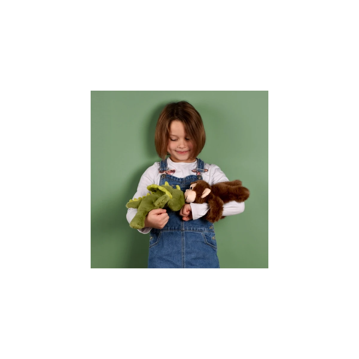 DOUDOU ET COMPAGNIE DOUDOU pluszowa bransoletka slap dinozaur Podcoll Histoire d'Ours ciemny zielony