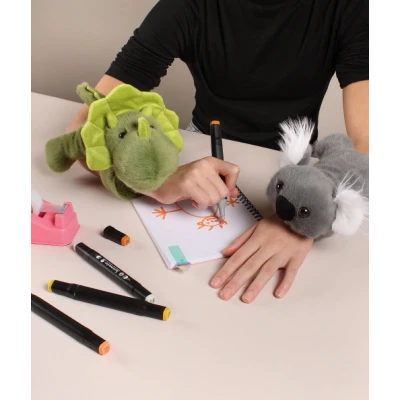 DOUDOU ET COMPAGNIE DOUDOU pluszowa bransoletka slap dinozaur Podcoll Histoire d'Ours ciemny zielony