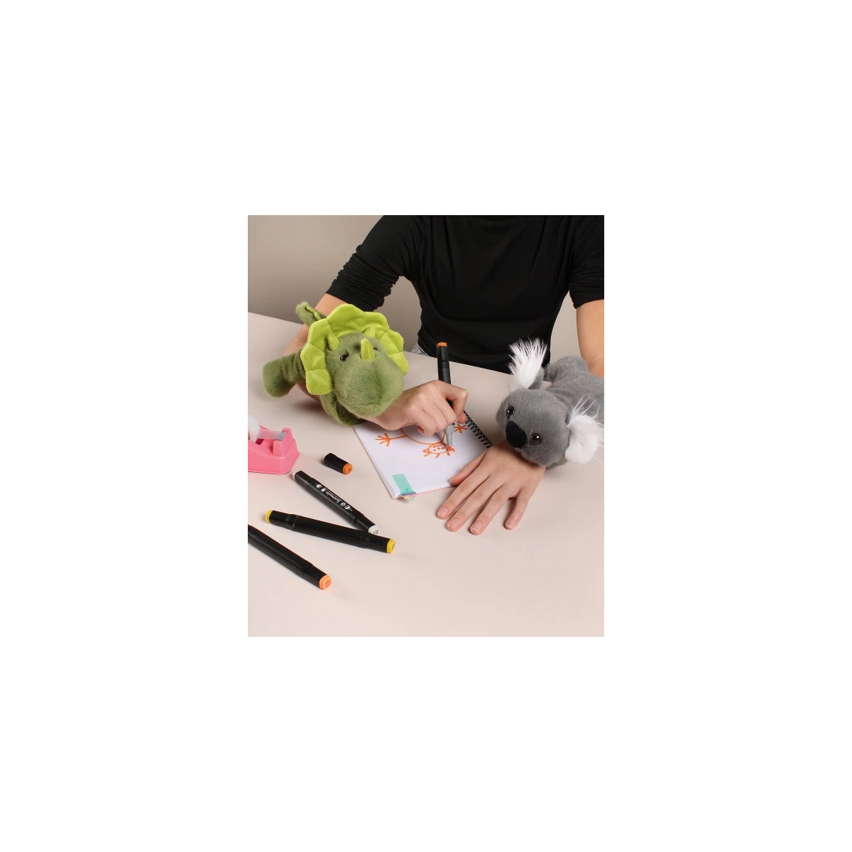 DOUDOU ET COMPAGNIE DOUDOU pluszowa bransoletka slap dinozaur Podcoll Histoire d'Ours ciemny zielony