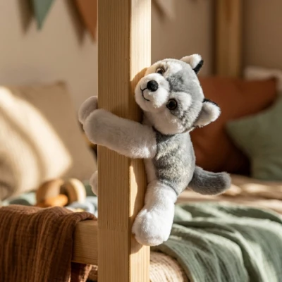 DOUDOU ET COMPAGNIE DOUDOU pluszowa bransoletka slap husky Podcoll Histoire d'Ours jasny szary