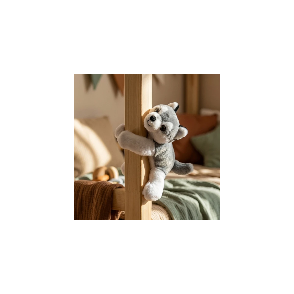 DOUDOU ET COMPAGNIE DOUDOU pluszowa bransoletka slap husky Podcoll Histoire d'Ours jasny szary