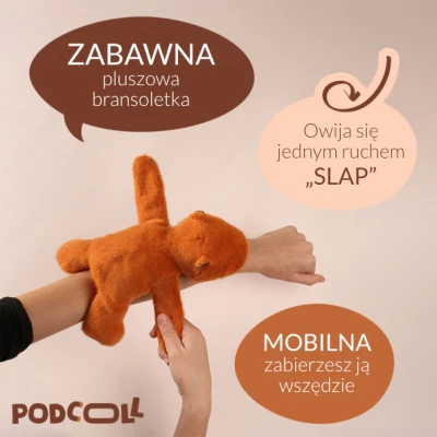 DOUDOU ET COMPAGNIE DOUDOU pluszowa bransoletka slap kapibara Podcoll Histoire d'Ours rudy brązowy