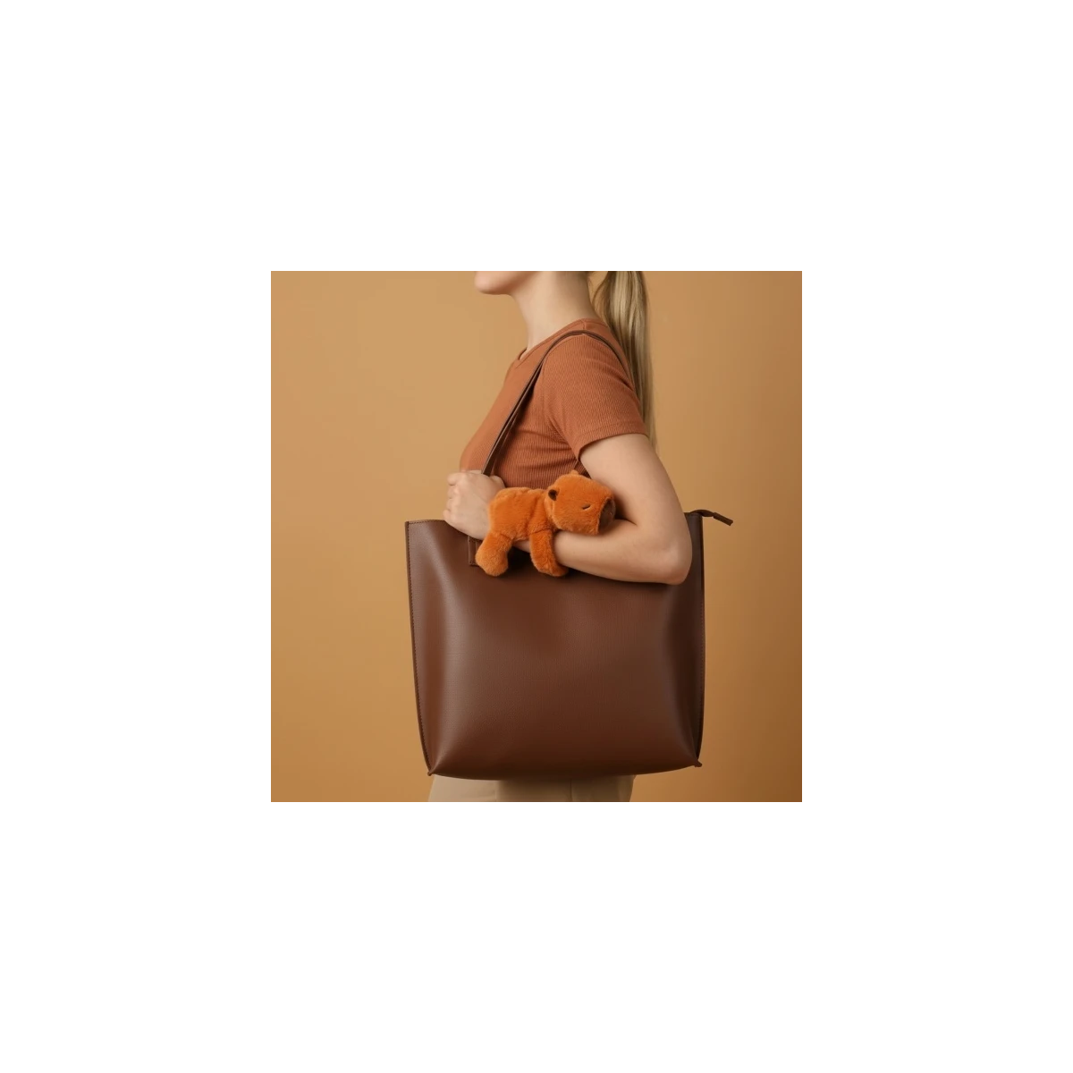 DOUDOU ET COMPAGNIE DOUDOU pluszowa bransoletka slap kapibara Podcoll Histoire d'Ours rudy brązowy