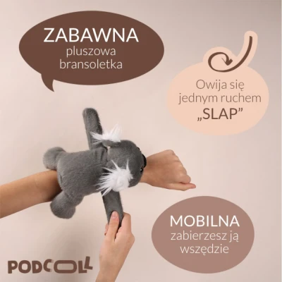 DOUDOU ET COMPAGNIE DOUDOU pluszowa bransoletka slap koala Podcoll Histoire d'Ours szary