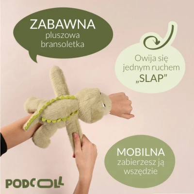 DOUDOU ET COMPAGNIE DOUDOU pluszowa bransoletka slap krokodyl Podcoll Histoire d'Ours zielony