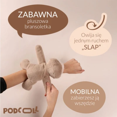 DOUDOU ET COMPAGNIE DOUDOU pluszowa bransoletka slap leniwiec Podcoll Histoire d'Ours beżowy