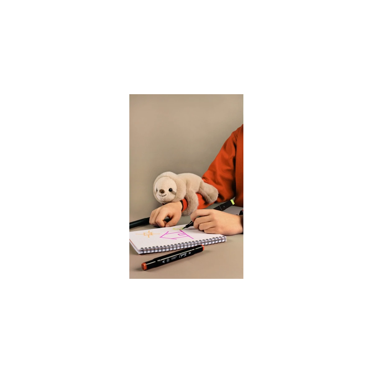 DOUDOU ET COMPAGNIE DOUDOU pluszowa bransoletka slap leniwiec Podcoll Histoire d'Ours beżowy