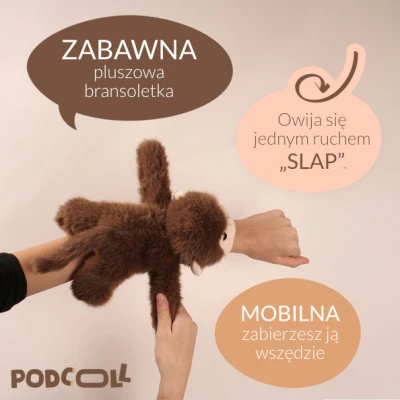 DOUDOU ET COMPAGNIE DOUDOU pluszowa bransoletka slap małpa Podcoll Histoire d'Ours brązowy