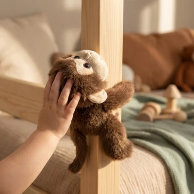 DOUDOU ET COMPAGNIE DOUDOU pluszowa bransoletka slap małpa Podcoll Histoire d'Ours brązowy
